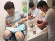 Bà bầu - Ai chẳng muốn lấy được chồng khéo chăm vợ đẻ, con thơ như 4 ông bố nổi tiếng này!