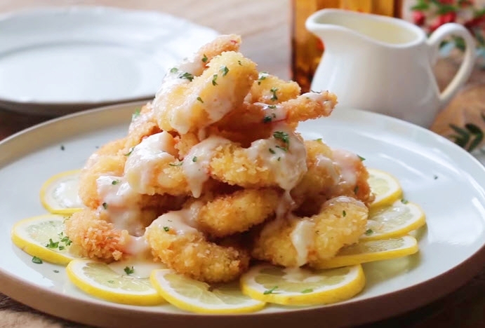 Tôm chiên xù chấm sốt chanh, mayonnaise tuyệt ngon - 15