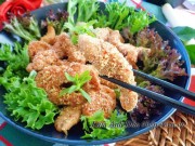 Bếp Eva - Thịt gà chiên giòn xóc gạo rang thơm bùi, lạ miệng