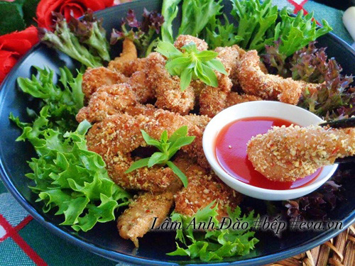 Thịt gà chiên giòn xóc gạo rang thơm bùi, lạ miệng - 11