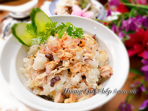 Xôi gà nấm hương dẻo thơm đón ngày mới - 12