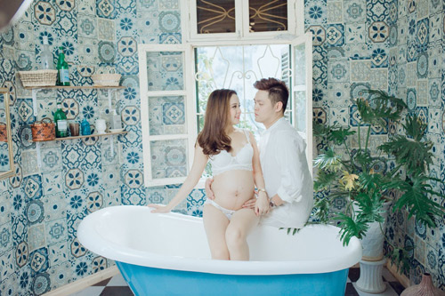 Mẹ 9x xinh như hoa tự tin mặc nội y “khoe bụng bầu chứ không khoe thân thể” - 8