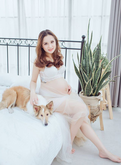 Mẹ 9x xinh như hoa tự tin mặc nội y “khoe bụng bầu chứ không khoe thân thể” - 13