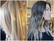 Làm đẹp - Hết trang điểm với nhũ, đến tóc cũng theo xu hướng highlight với nhũ luôn!