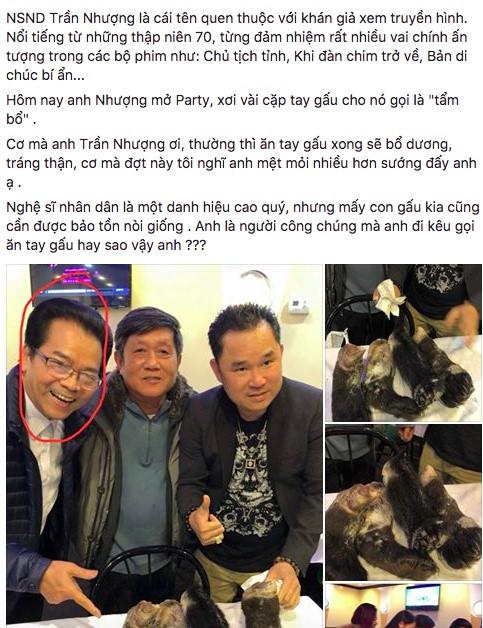 Diễn viên amp;#34;Người phán xửamp;#34; - Trần Nhượng lên tiếng khi bị cho là lộ ảnh sử dụng tay gấu - 1
