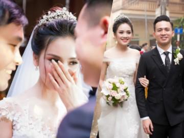 Người đẹp HHVN 2016 bật khóc trong ngày lên xe hoa với “hot boy cảnh sát”