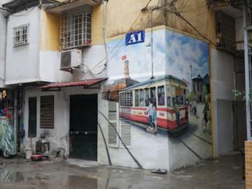 Tranh 3D đẹp mê hồn trong khu tập thể Pháo Đài Láng