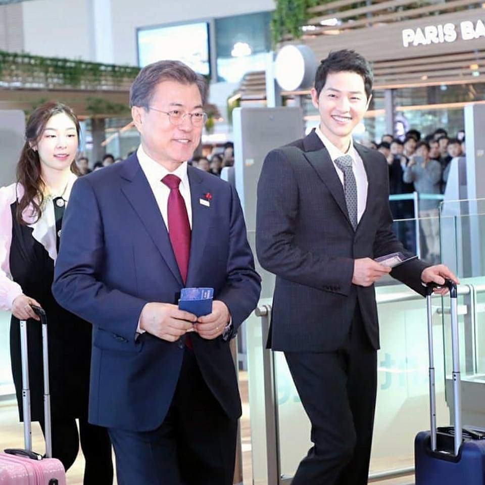 Đi gặp Tổng thống Hàn Quốc, Song Joong Ki đẹp trai ngời ngời - 1