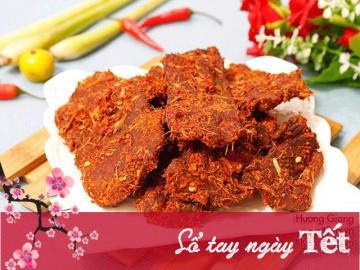 Thịt heo khô cay ngọt đậm đà, khách nào cũng mê ngày Tết