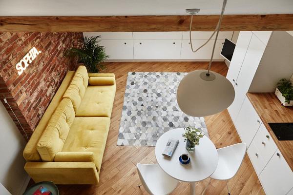 can ho gac mai chi 19m² “trang toan tap” cua vo chong tre gay sot vi "dep khong tuong" - 1