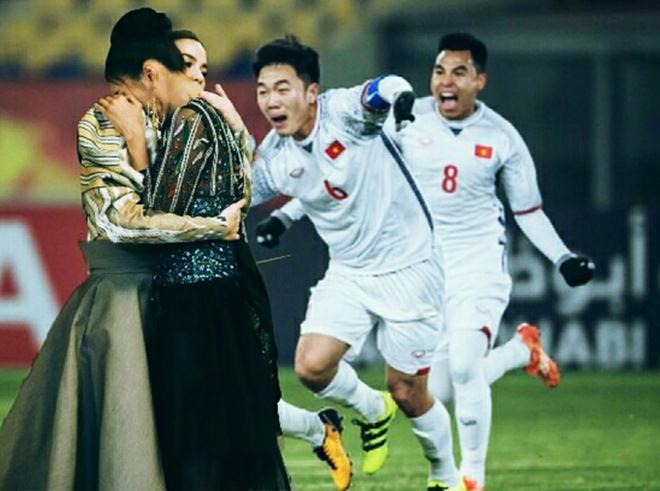 Bật cười không dứt khi Hồ Ngọc Hà, Mỹ Tâm và dàn người đẹp amp;#34;diện quần đùi áo sốamp;#34; U23 - 3