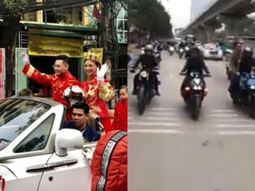 Màn rước dâu bằng siêu xe trên phố Hà Nội gây tranh cãi