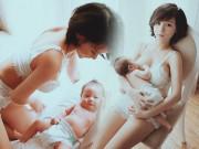 Bà bầu - 2 tháng sau sinh, 9x khoe ảnh cho con bú với vòng eo thiên thần có được nhờ mẹ chồng