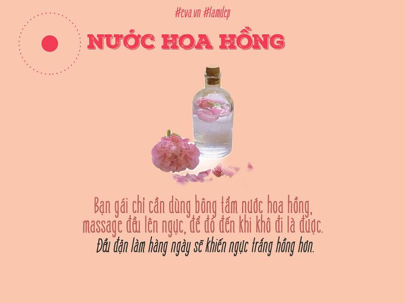 Nước hoa hồng không chỉ giúp se lỗ chân lông, da săn mịn mà còn làm sáng da.
