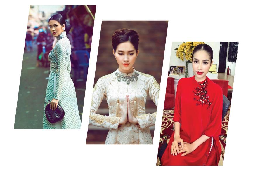 Say lòng ngắm Tăng Thanh Hà, Thu Thảo, Phạm Hương đọ sắc với áo dài - 1