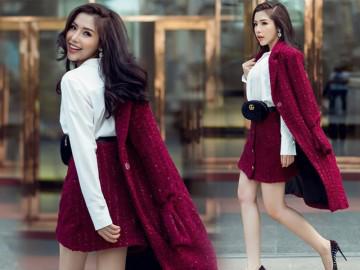 Á hậu Khánh Phương khoe gu thời trang ngập tràn hàng hiệu với sắc tím