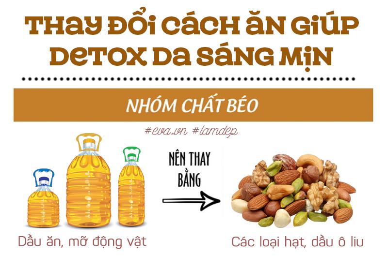 Tránh xa dầu mỡ giúp thanh lọc cơ thể và làm sạch da hiệu quả.
