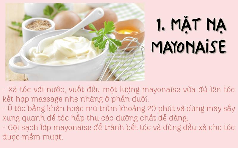 Mayonaise có chất acid amino và antioxidants giúp hồi phục hồi tóc hiệu quả.
