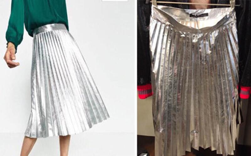 Váy metalic quảng cáo ảo diệu là vậy mà khi nhận được thì như bao tải.

