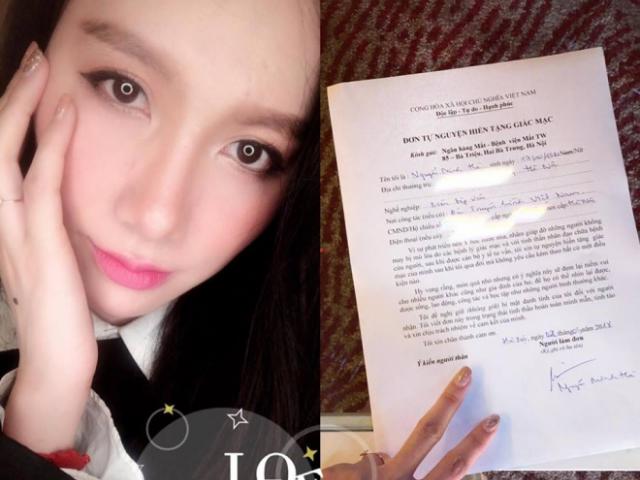 Tiếp bước bé Hải An, MC Minh Hà viết đơn tự nguyện hiến giác mạc