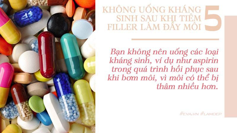 Ngoài ra nên tránh dùng thuốc giảm đau và vitamin E trước khi bơm môi 10 ngày.
