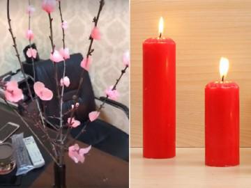 Hết Tết mà nhà vẫn có cành đào bày cả năm không héo, hóa ra bí mật từ... cây nến