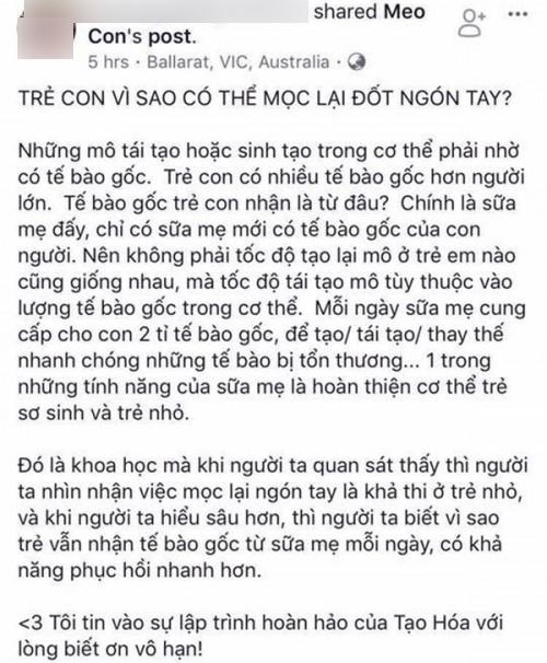 Sữa mẹ có tác dụng amp;#34;thần thánhamp;#34; giúp ngón tay trẻ sơ sinh mọc lại? - 4