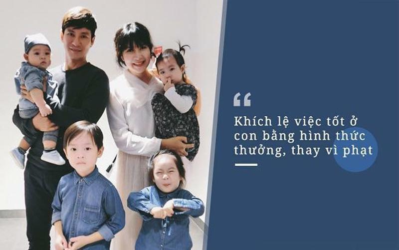 Lý Hải Minh Hà là gia đình nghệ sĩ gây ngưỡng mộ vì khéo chăm con.
