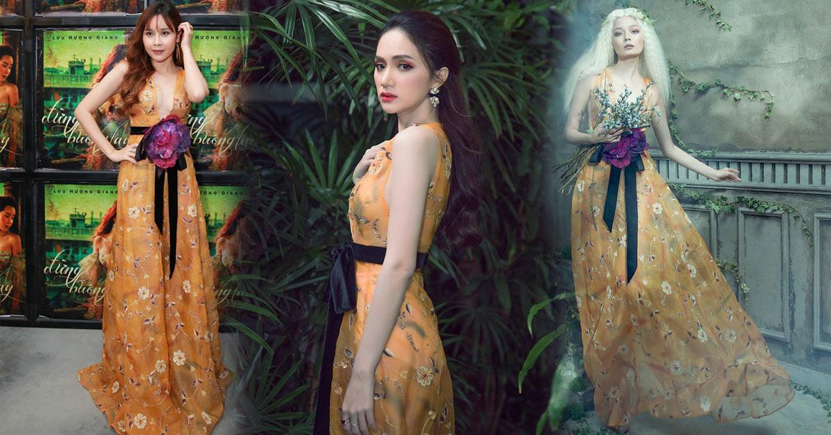 Hoa hậu Hương Giang đẹp lấn lướt đàn chị cùng tên khi đụng váy rực rỡ - 7