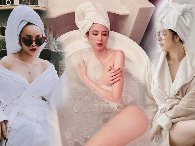 Chỉ diện áo choàng tắm mà Lý Nhã Kỳ, Angela Phương Trinh vẫn đẹp xuất sắc