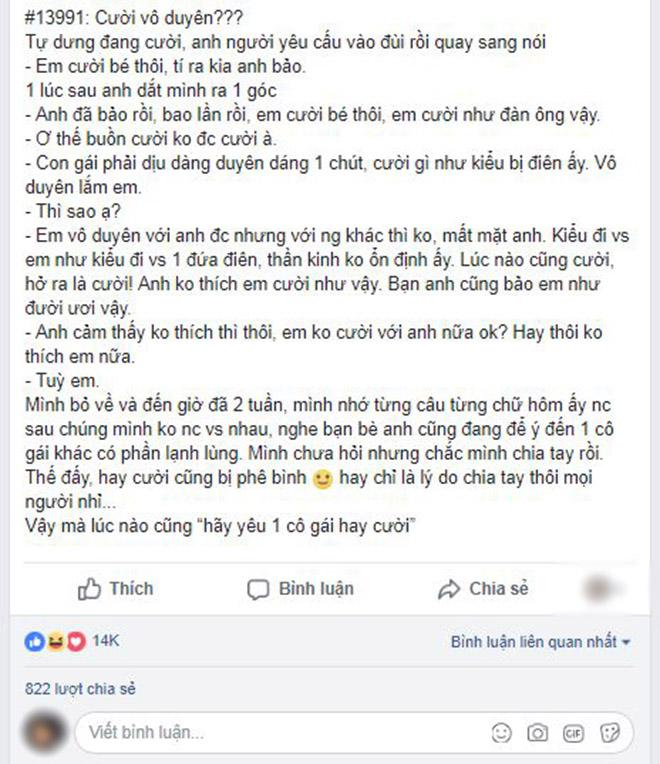 Hay cười, cô gái bị bạn trai mắng amp;#34;cười như đười ươiamp;#34; - 1