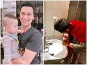 Nuôi con - Các sao nam đình đám showbiz Việt nổi tiếng với tài chăm con khéo đến chị em cũng phải thua