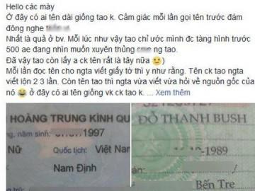 “Chết cười” với cặp đôi có tên siêu độc: Phạm Hoàng Trung Kính Quý Thư và Đỗ Thanh Bush