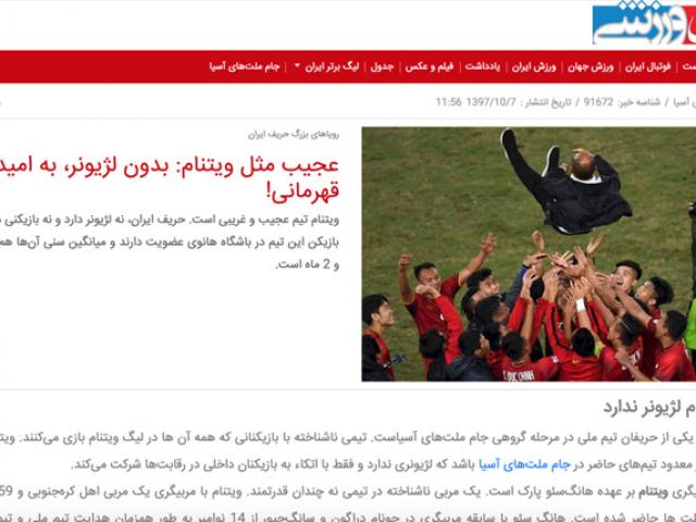 Trước thềm Asian Cup 2019, báo Iran lại có bài viết thiếu tôn trọng ĐT Việt Nam