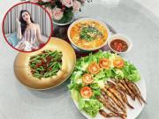 Bếp Eva - Có bầu nhưng Lan Khuê vẫn chăm vào bếp, khoe mâm cơm nhưng fan lại hô "khiếp thật vậy!"