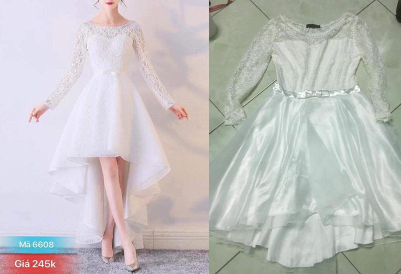 Váy voan trắng phối ren tinh tế và sang trọng như một nàng công chúa tuyết, vậy hàng thật được mua về lại trông không khác gì chiếc váy may chỉ để... chơi. Thử hỏi mức giá hơn 400K vậy có đáng không? 
