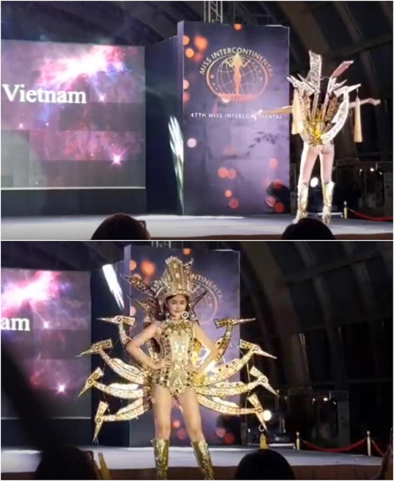 Dát vàng cho bộ quốc phục, Ngân Anh vẫn tiếp tục... bại trận tại Miss Intercontinental 2019 - 1