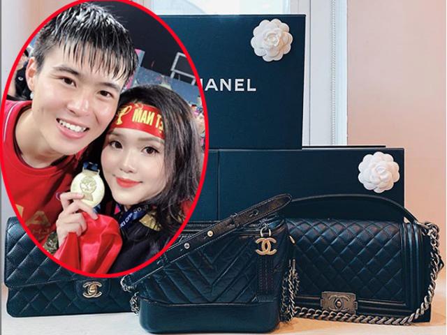 Việt Nam chiến thắng, bạn gái Duy Mạnh ăn mừng sớm bằng cách sắm đồ hiệu không tiếc tay?