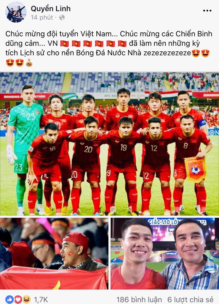 Sao Việt tự hào, đồng loạt chúc mừng tuyển Việt Nam giành vé vào Tứ kết Asian Cup 2019 - 7