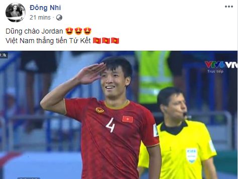 Sao Việt tự hào, đồng loạt chúc mừng tuyển Việt Nam giành vé vào Tứ kết Asian Cup 2019 - 11
