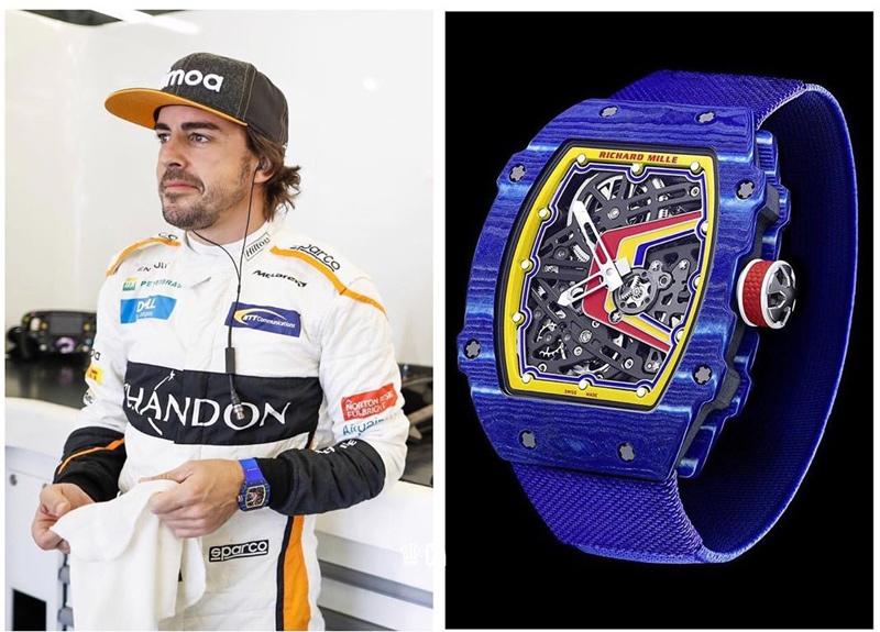 Tay đua F1 kỳ cựu từng 2 lần vô địch thế giới Fernando Alonso đặc biệt yêu thích chiếc đồng hồ RM67-02 với mức giá hơn 3,4 tỷ đồng.
