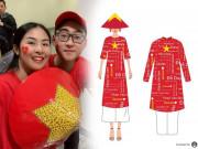 Thời trang - Ngọc Hân mang áo dài in tên các cầu thủ sang Dubai, làm náo loạn 1 góc sân bay