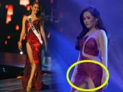 Thời trang - Hết nghi vấn diện váy nhái của Miss Universe, Ngân Anh còn bị lộ cả nội y trên sân khấu
