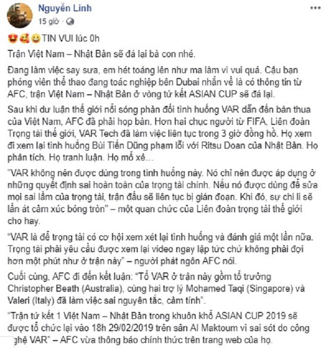 Sự thật đội tuyển  Việt Nam và Nhật Bản đá lại tứ kết Asian Cup 2019 - 1