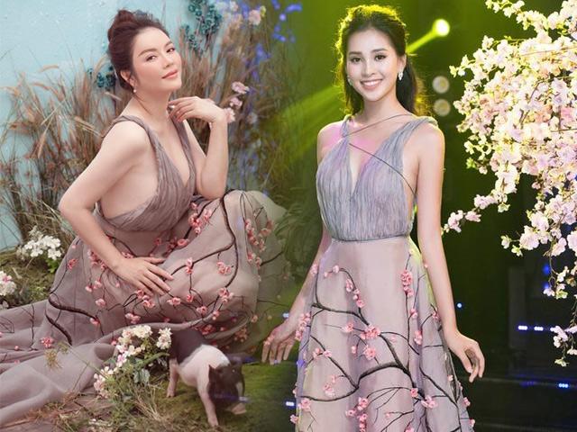Lý Nhã Kỳ lấn lướt cả Tiểu Vy, Phạm Hương khi đụng váy nhờ chú heo xinh