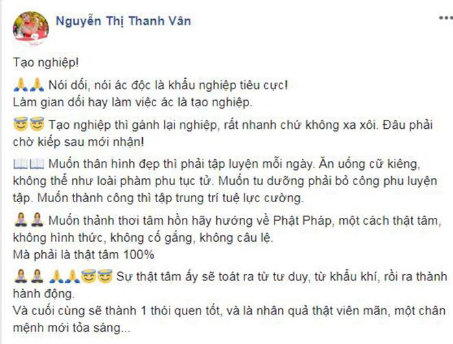 Chồng cũ cạo trọc đầu vì vỡ nợ, Phi Thanh Vân viết: “Tạo nghiệp thì gánh lại nghiệp” - 3