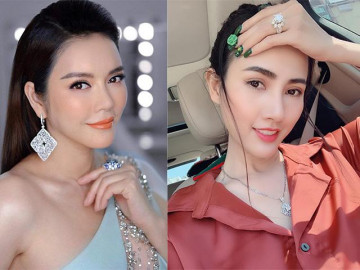 Nhẫn kim cương của Phạm Hương, Phan Thị Mơ đều lép vế với nhẫn trăm tỷ của Lý Nhã Kỳ