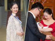 Bà bầu - Hoa khôi sinh viên bế bụng bầu đi học đến sát ngày đẻ, sinh con luôn có chồng "kè kè"