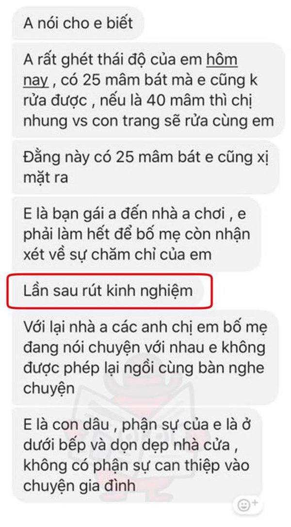 Thanh niên nhắn tin mắng bạn gái: amp;#34;Phận sự của em là ở dưới bếp và dọn dẹp nhà cửaamp;#34; - 1