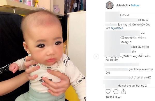 Nghi JustaTee trang điểm mắt cho con gái 5 tháng, dân mạng nói gay gắt - 3